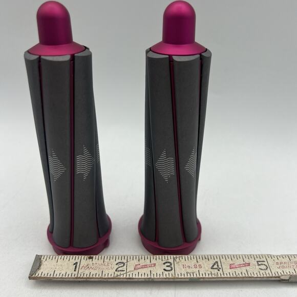 Set 2 Dyson Airwrap Short Barrels 1.2" Hair Attachments Fuchsia Left Right - Picture 2 of 4